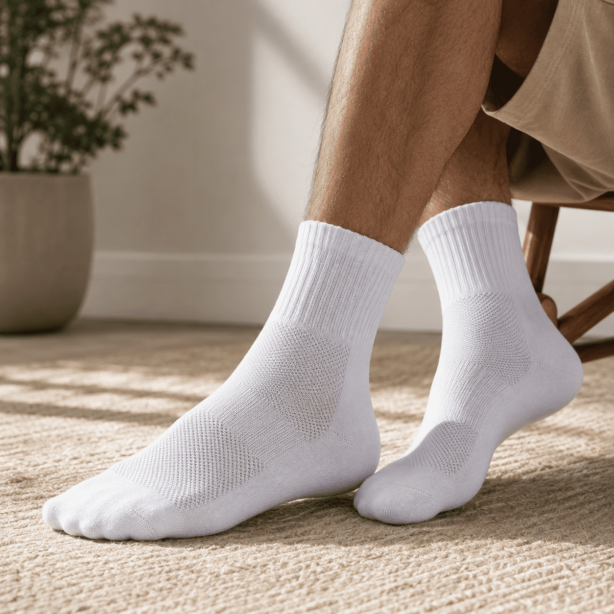 זוג גרבי כותנה נושמות ארוכות KEYLOR™ COMFORT